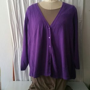 Purple cardigan sweater, 4x